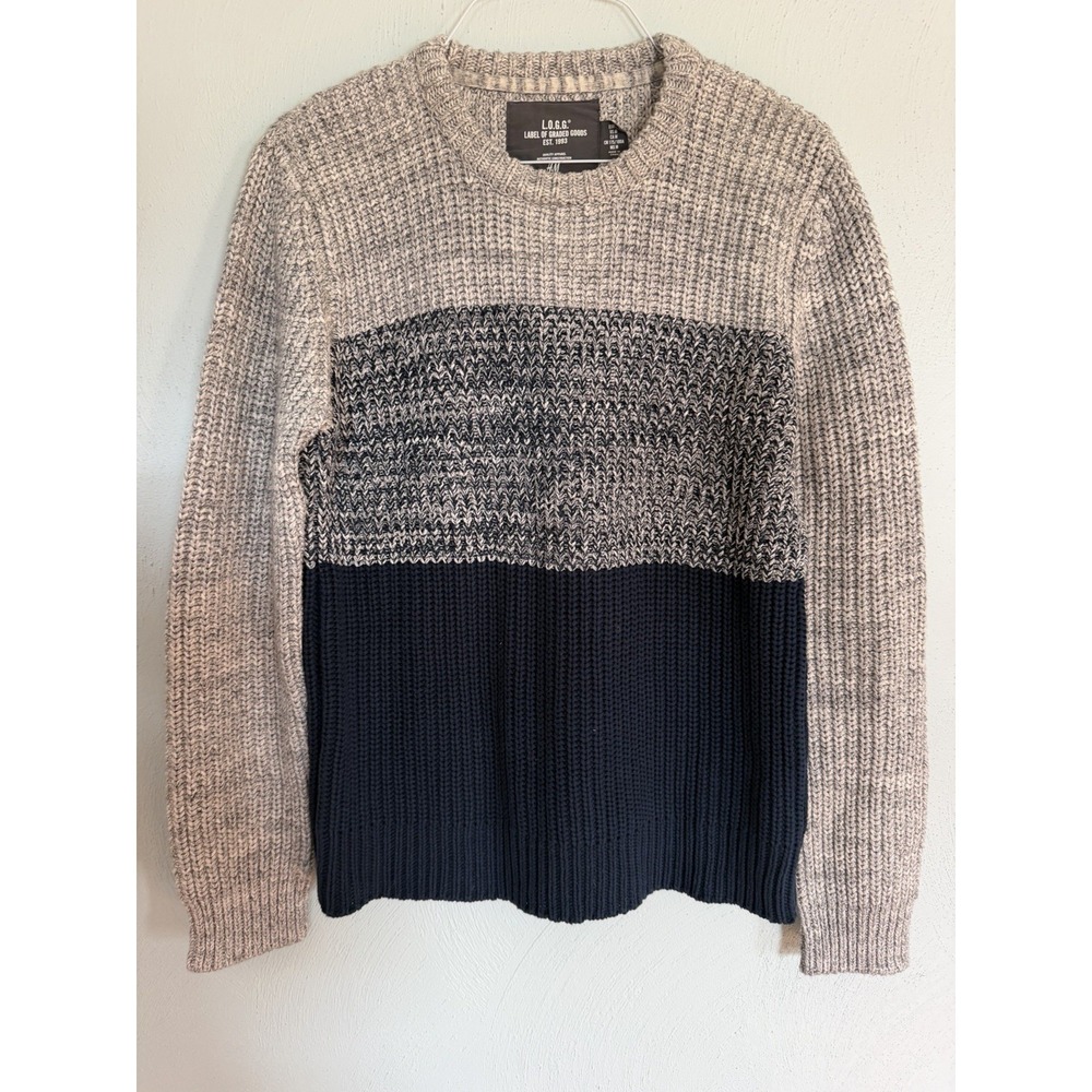 H&M L.O.G.G. (Label of Graded Goods) crewneck sweater marled knit pattern Sz M
